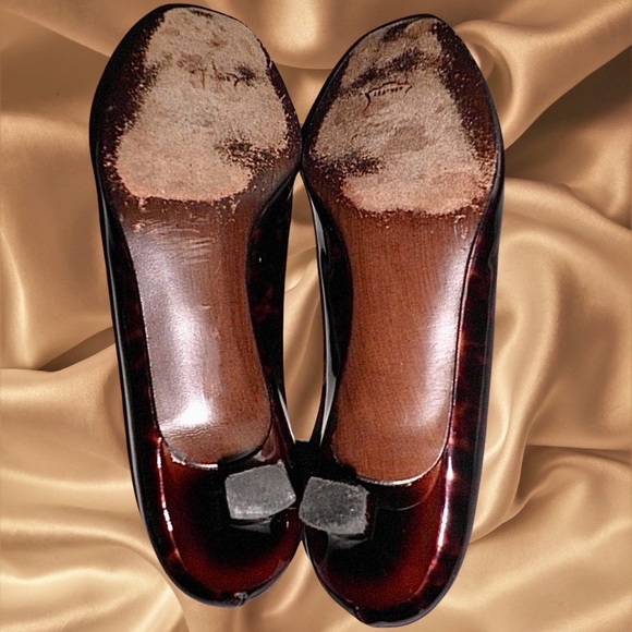 Stuart Weitzman Patent Tortoise Shell Peep Toes - Picture 6 of 6